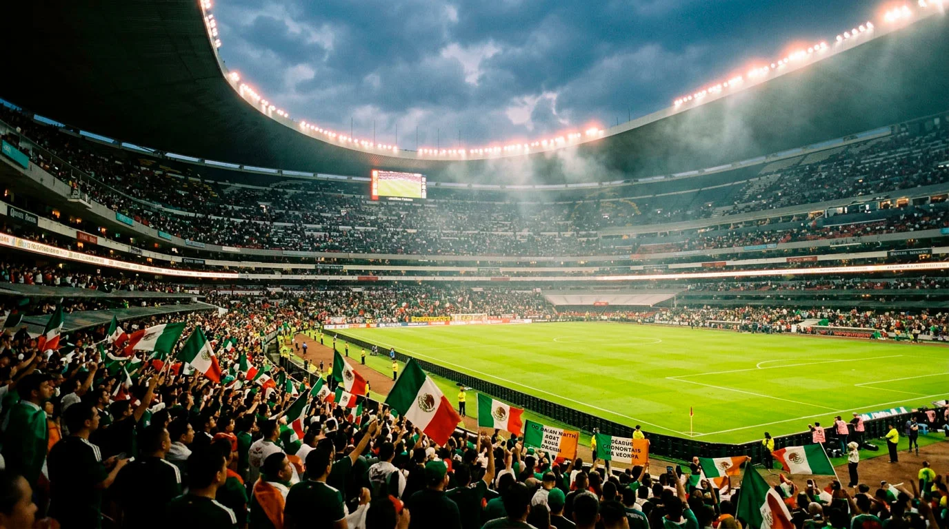 Estadio Azteca i gCathair Mheicsiceo, staidiam oscailte Chorn an Domhain 2026