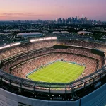 MetLife Stadium i Nua-Jeirséa, staidiam chluiche ceannais Chorn an Domhain 2026
